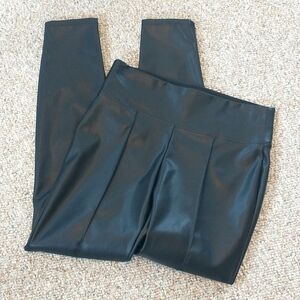 NWT Nine West faux leather ankle length leggings Black Small